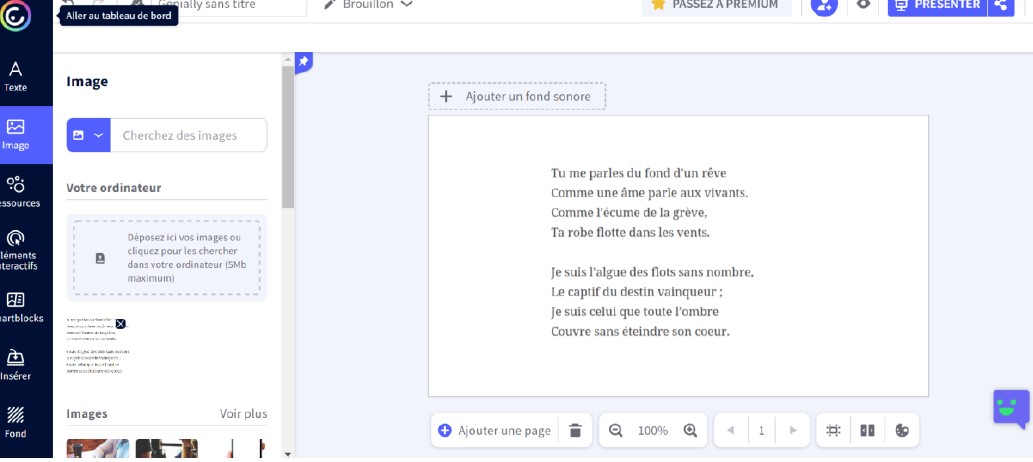 page principale de genially