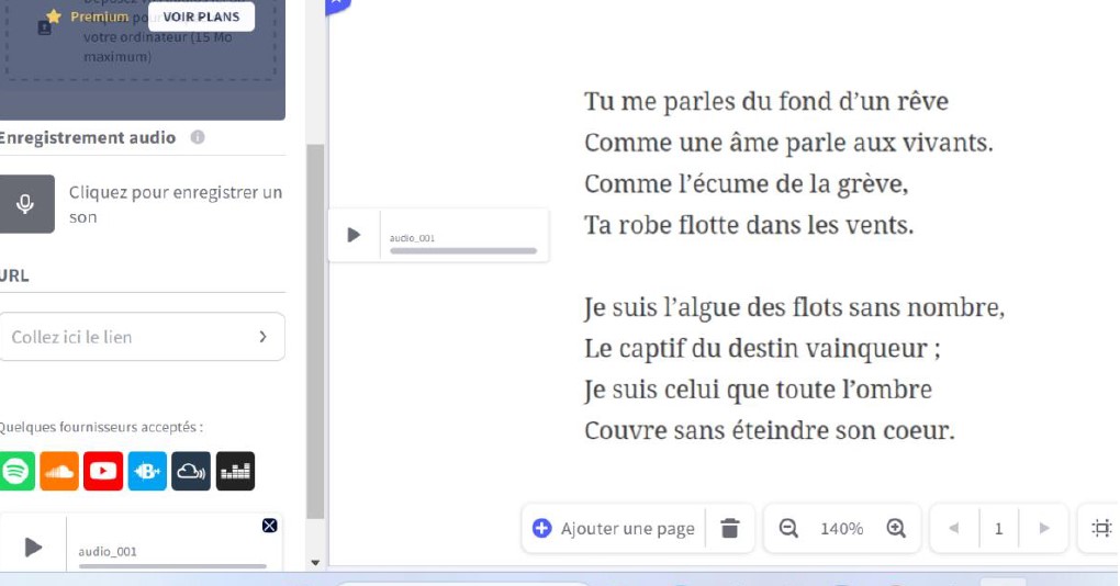 bouton oralisation du texte