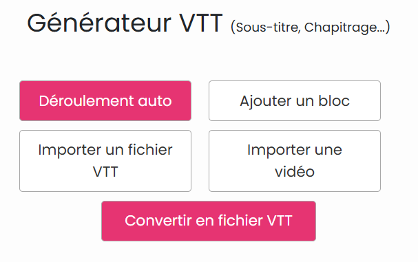 Outils de sous-titrage et de chapitrage