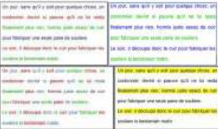 Exemple de textes adaptés grâce aux outils de sur lignage et de coloration des lignes/mots.
